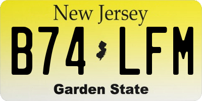 NJ license plate B74LFM