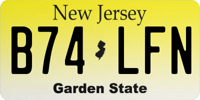 NJ license plate B74LFN