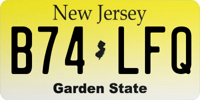 NJ license plate B74LFQ