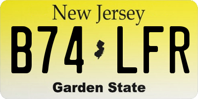 NJ license plate B74LFR