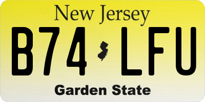 NJ license plate B74LFU