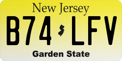 NJ license plate B74LFV