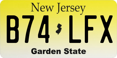 NJ license plate B74LFX