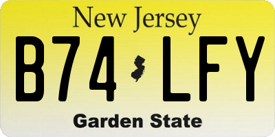 NJ license plate B74LFY