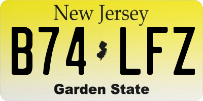 NJ license plate B74LFZ