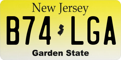 NJ license plate B74LGA