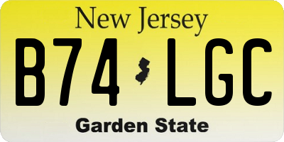 NJ license plate B74LGC