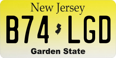 NJ license plate B74LGD