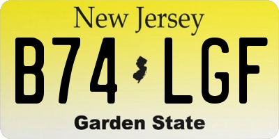NJ license plate B74LGF