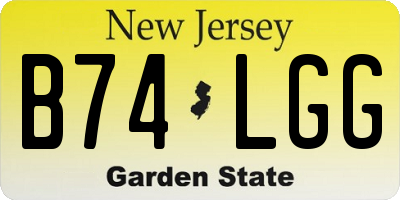 NJ license plate B74LGG