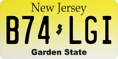 NJ license plate B74LGI