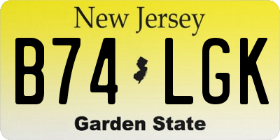NJ license plate B74LGK