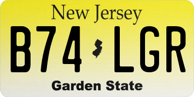 NJ license plate B74LGR