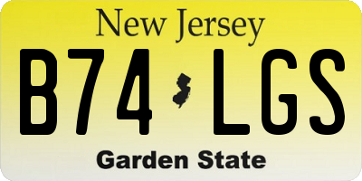 NJ license plate B74LGS