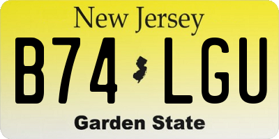 NJ license plate B74LGU