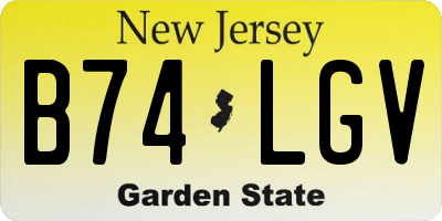 NJ license plate B74LGV