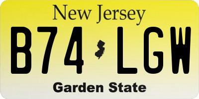 NJ license plate B74LGW
