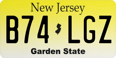 NJ license plate B74LGZ