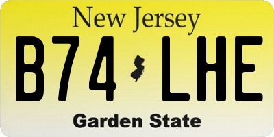 NJ license plate B74LHE