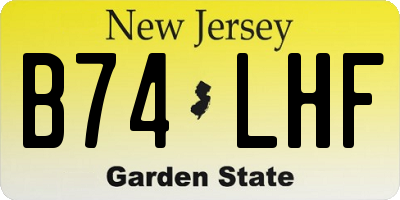 NJ license plate B74LHF