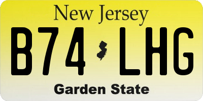 NJ license plate B74LHG