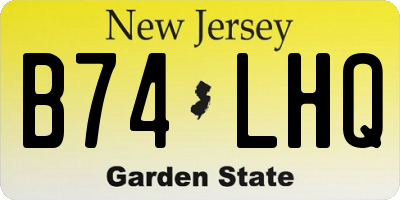 NJ license plate B74LHQ