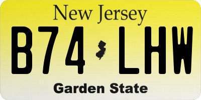 NJ license plate B74LHW