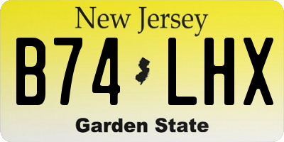 NJ license plate B74LHX
