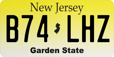 NJ license plate B74LHZ