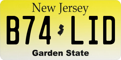 NJ license plate B74LID