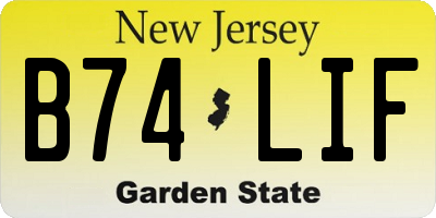 NJ license plate B74LIF