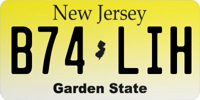NJ license plate B74LIH