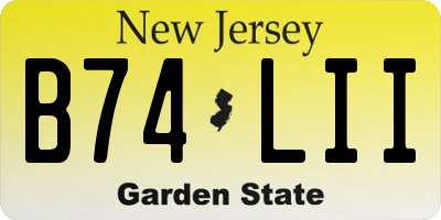NJ license plate B74LII