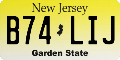 NJ license plate B74LIJ
