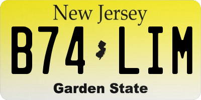 NJ license plate B74LIM