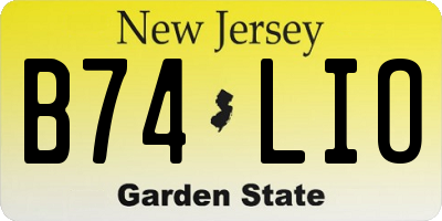 NJ license plate B74LIO