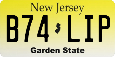 NJ license plate B74LIP