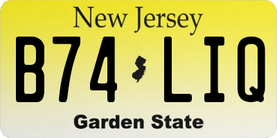 NJ license plate B74LIQ