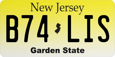 NJ license plate B74LIS