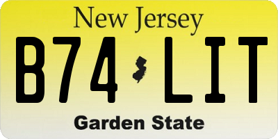 NJ license plate B74LIT