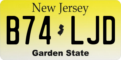 NJ license plate B74LJD