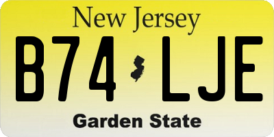NJ license plate B74LJE