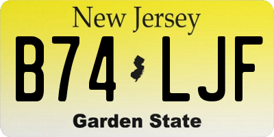 NJ license plate B74LJF