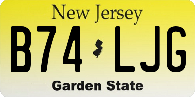 NJ license plate B74LJG