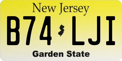 NJ license plate B74LJI