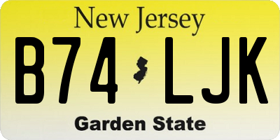 NJ license plate B74LJK