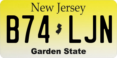 NJ license plate B74LJN