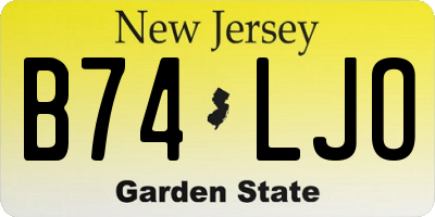 NJ license plate B74LJO