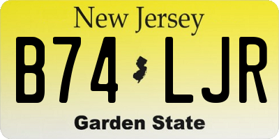 NJ license plate B74LJR