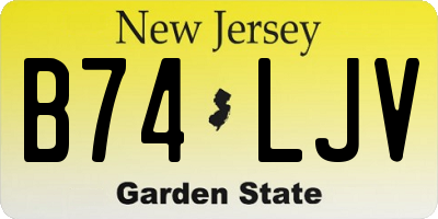 NJ license plate B74LJV